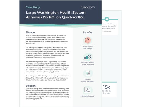 Large Washington Health System Achieves 15x ROI on QuicksortRx 