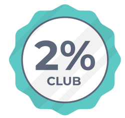 2% club badge